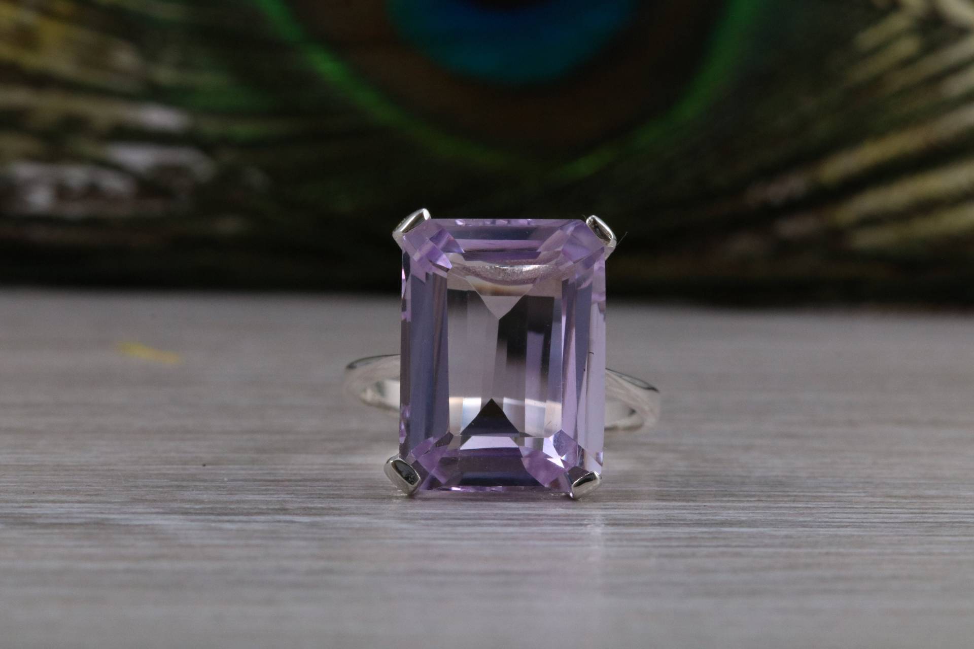 Großer 10Ct Pink Amethyst Ring von GemArtsCo