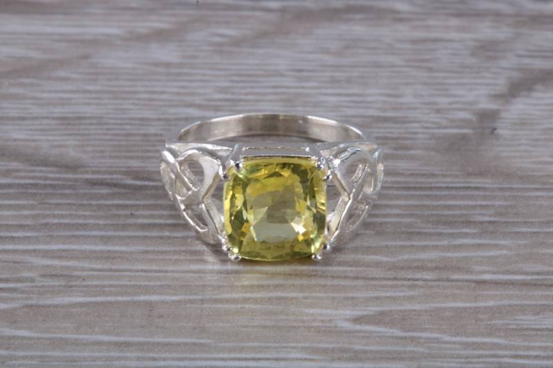 Kissenschnitt Citrin Set Silber Ring Kissenschnitt Citrin Set Silber Ring von GemArtsCo