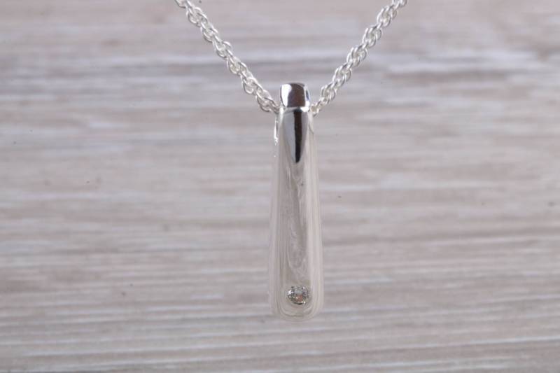 Natürliche Diamant-Set Silber Halskette von GemArtsCo