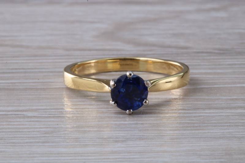 Natürlicher Iolith Edelstein Solitär Ring. 18Ct Gelb - Und Weißgold. Ideales Geburtstags - Oder Jubiläumsgeschenk, Versprechen, Kleid Statement von GemArtsCo