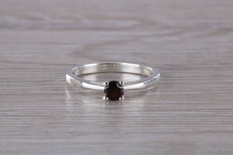 Natürlicher Rauchquarz Edelstein Set Silber Ring Natürlicher Rauchquarz Edelstein Set Silber Ring von GemArtsCo