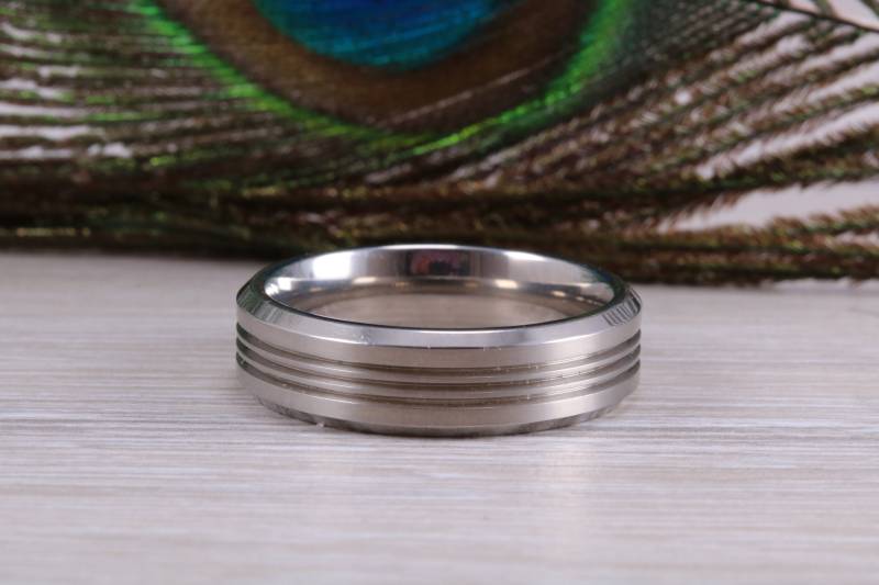 Titan-Patterened Band, Geringes Gewicht Und Sehr Langlebig, Wahl Der Breiten, Perfekt Als Ehering Oder Mode-Ring von GemArtsCo