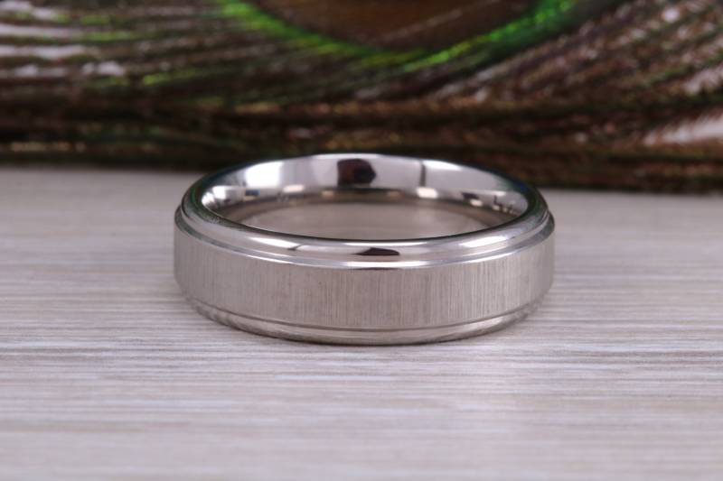 Titan Patteriertes Band, Leicht Und Sehr Strapazierfähig, Auswahl Der Breiten, Perfekt Als Ehering Oder Modering von GemArtsCo