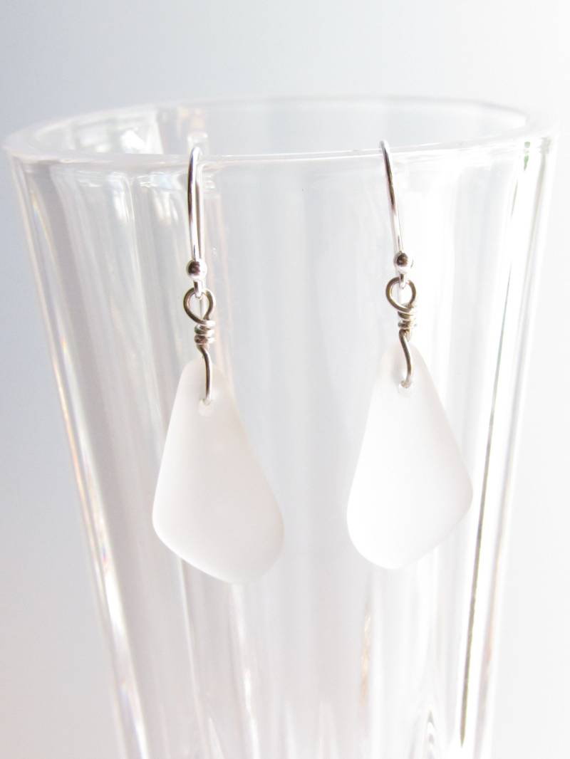 Seeglasohrringe 925Er Silber, Strandschmuck Seeglasohrringe 925Er Silber, Strandschmuck von GemBeadSales