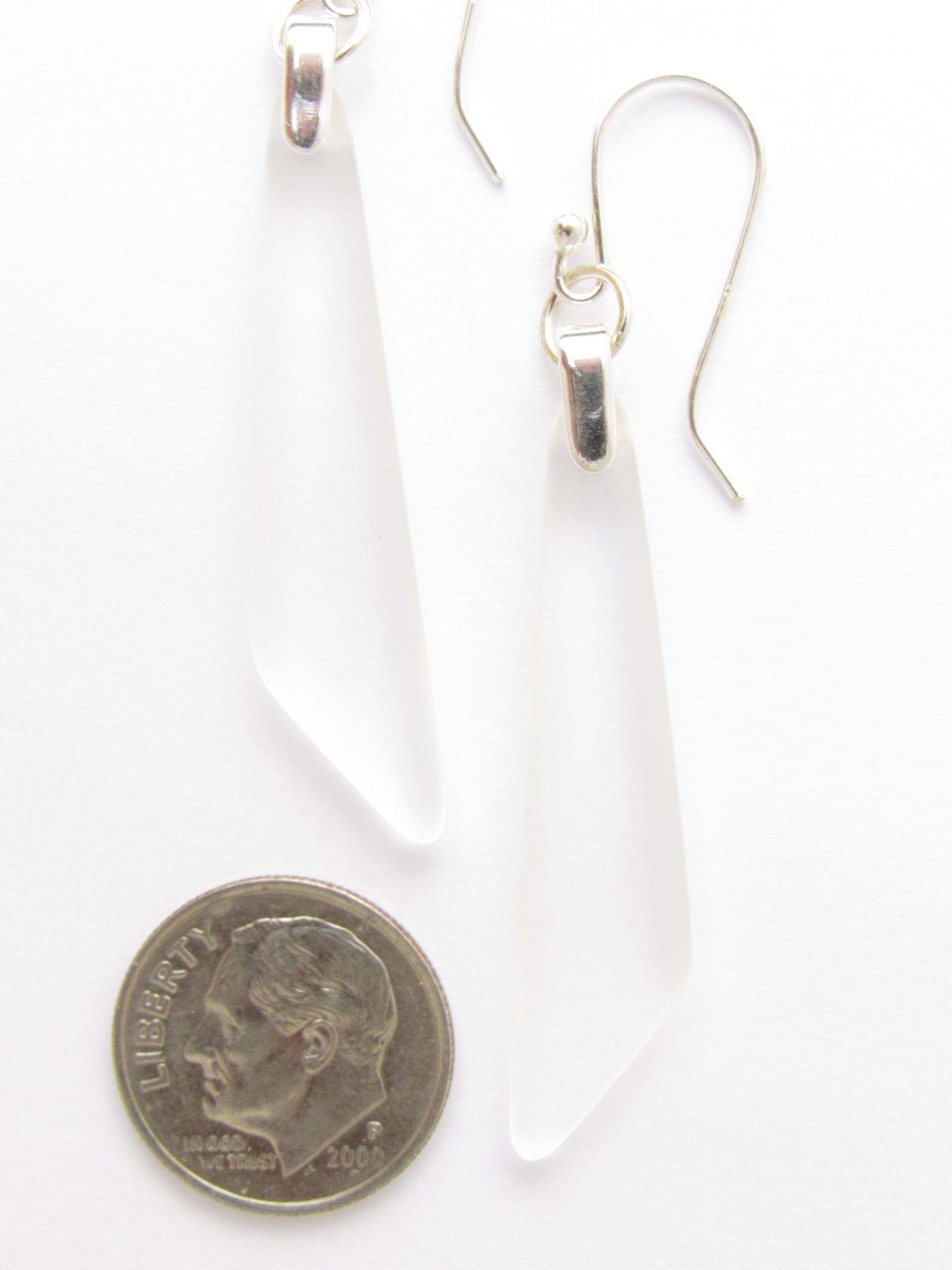 sterling Silber Kultivierte Seeglas Baumeln Ohrringe - Aqua Teal Lila von GemBeadSales