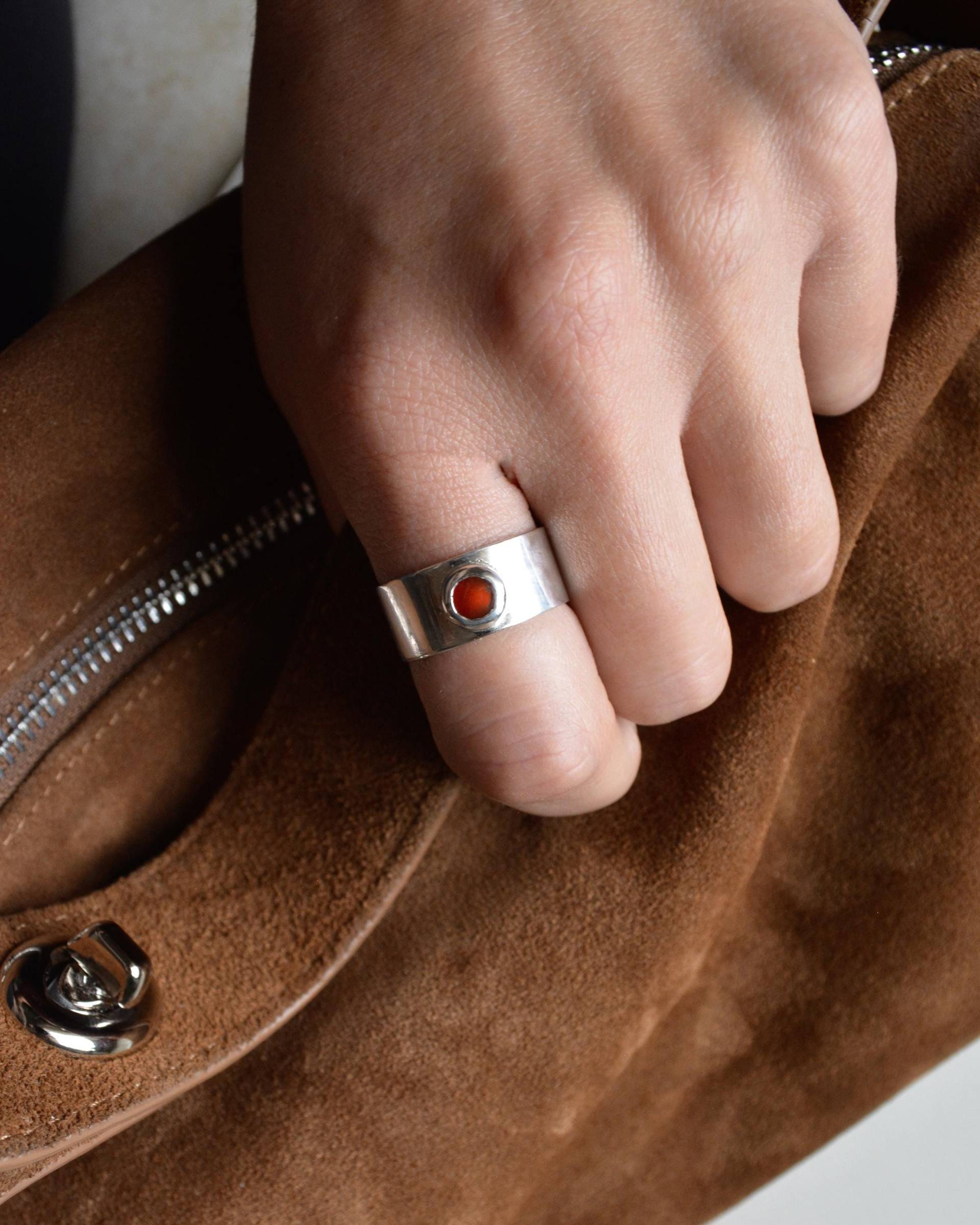 Silber Karneol Ring von GemBlue