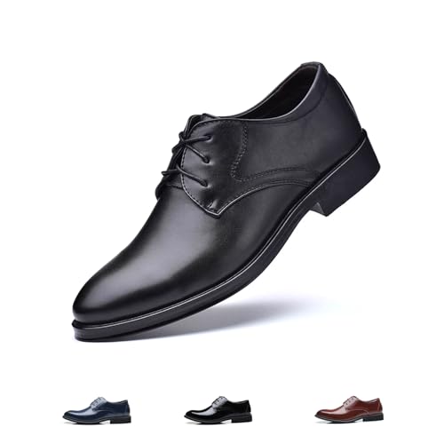 GemChve Anzugschuhe Herren Business Schuhe Mokassins Herren SchnüRschuhe Oxfords Hochzeit Schuhe Weich Atmungsaktiv und Bequem Geeignet für Bankette TanzsäLe Hochzeiten Arbeit Black43EU von GemChve