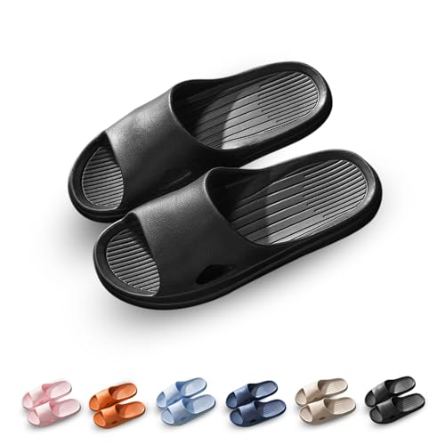 GemChve Badeschuhe Damen Hausschuhe Herren Deodorant rutschfest 100% Eva Leicht Wolken-Stil Sandalen Damen Black 40/41EU von GemChve