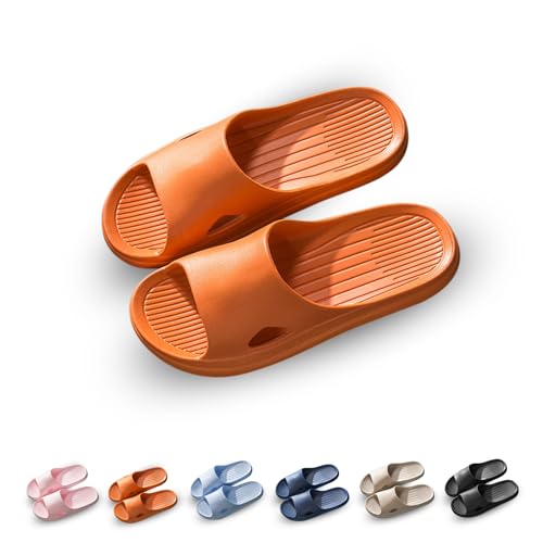 GemChve Badeschuhe Damen Hausschuhe Herren Deodorant rutschfest 100% Eva Leicht Wolken-Stil Sandalen Damen Orange 40/41EU von GemChve