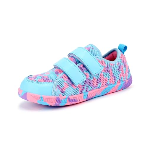GemChve Kinder Barfußschuhe Breite Barfussschuhe Jungen Mädchen Minimalistische Hausschuhe Outdoor Traillaufschuhe Walking Schuhe Strandschuhe Blue Purple 30 EU von GemChve
