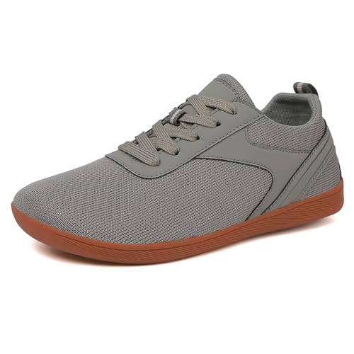 GemChve Unisex Breite Barfußschuhe Damen Herren Minimalistische Barfussschuhe Sportliche Traillaufschuhe Outdoor Walking Schuhe Gray 38 EU von GemChve