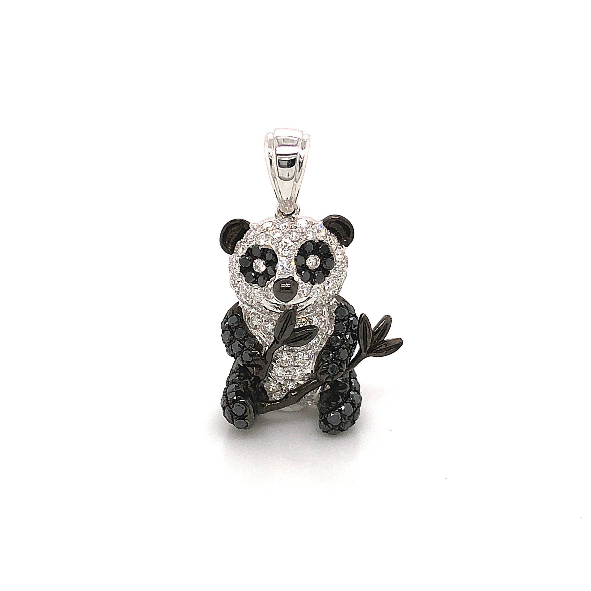 Weißer Diamant Und Schwarzer Panda Anhänger von GemCrate