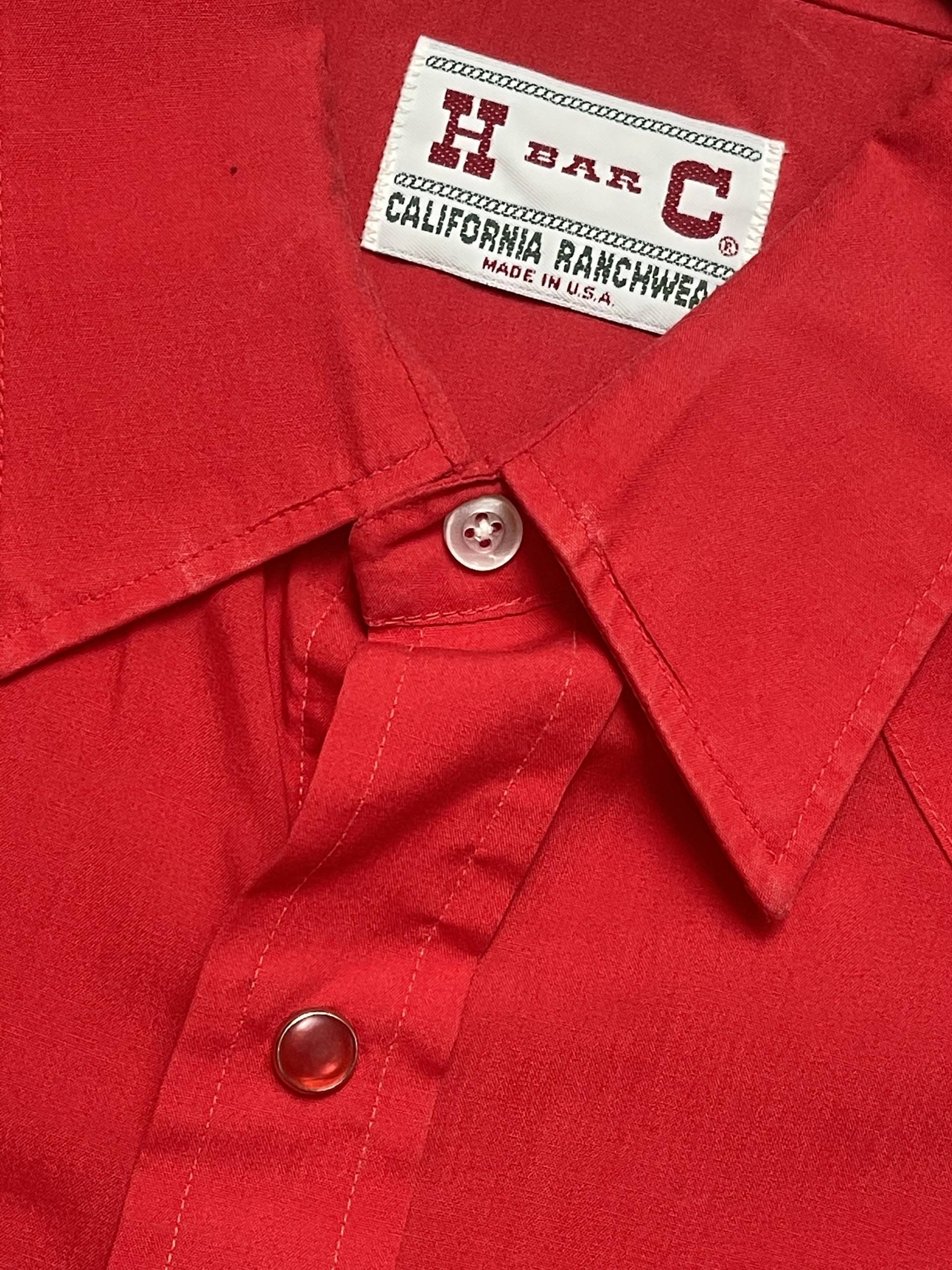 Vintage Original H Bar C - Made in Usa Cherry Red X-Large Long Sleeve California Ranch-Wear Shirt Wie Neu Gem Vintage Original H Bar C - Made in Usa Cherry Red X-Large Long Sleeve California Ranch-Wear Shirt Wie Neu Gem von GemFindersWarehouse