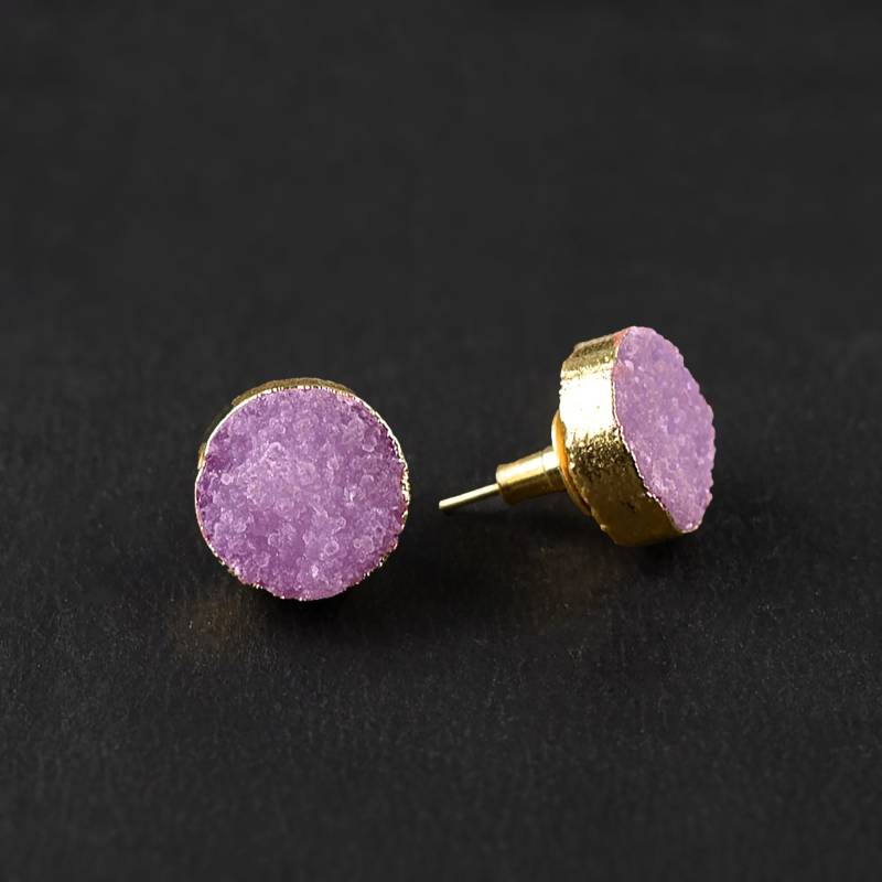 15 Bis 18 Mm Multi Color Druzy Ohrstecker Edelstein Ohrringe ~ Minimalist Schmuck von GemFormingStudio