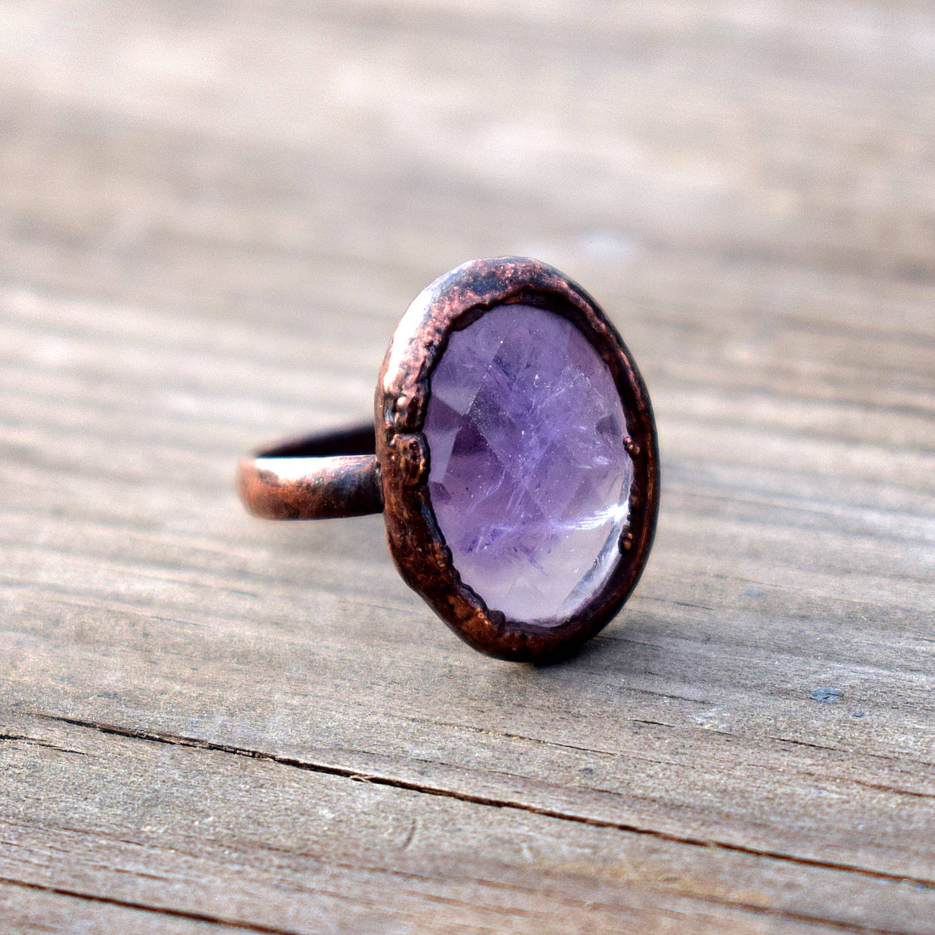 Amethyst-Ring | Rauer Steinring Edelsteinring Ring Für Frauen Sie Handgemachter Verstellbarer Statement-Ring von GemFormingStudio