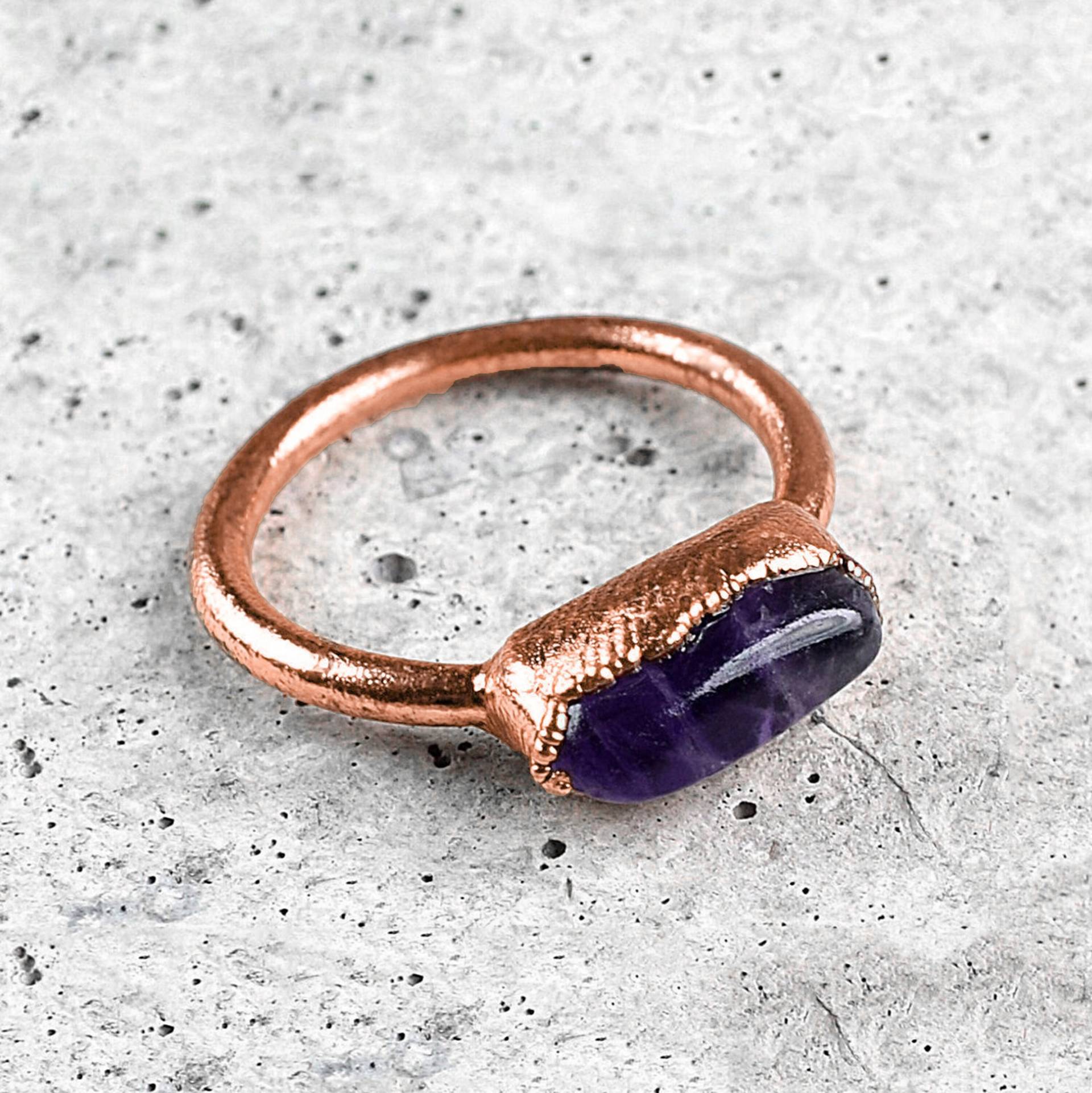 Amethyst-Ring | Rauer Steinring Edelsteinring Ring Für Frauen Sie Handgemachter Verstellbarer Statement-Ring von GemFormingStudio