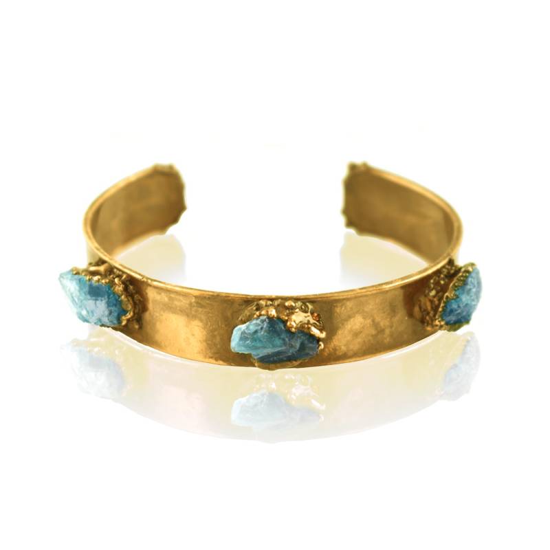Apatit Edelstein Armband Bangle | Verstellbarer Armreif Für Frauen Geschenke Sie Geschenk Manschette Boho von GemFormingStudio