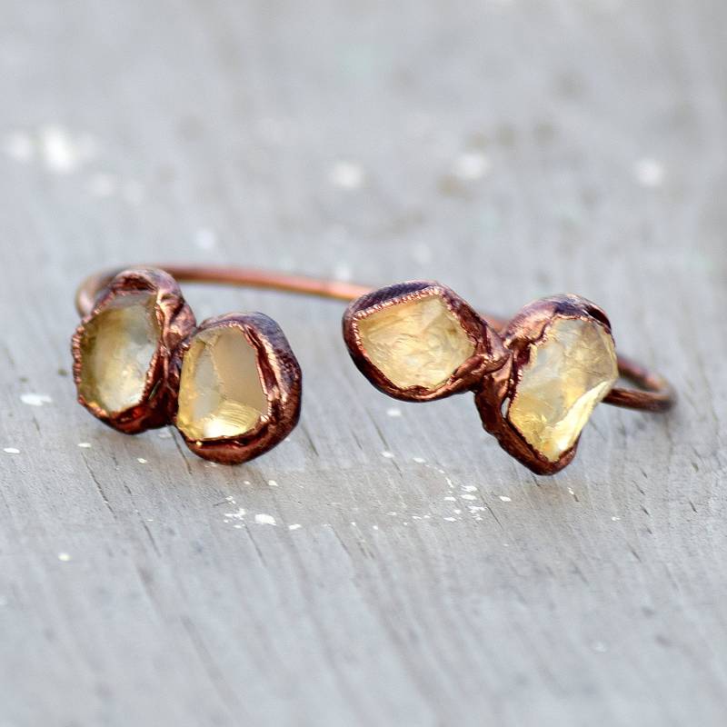 Citrin Armband | Messingarmband Manschette Edelstein Für Sie Geschenk Frauen Sie Schmuck Einzigartig von GemFormingStudio