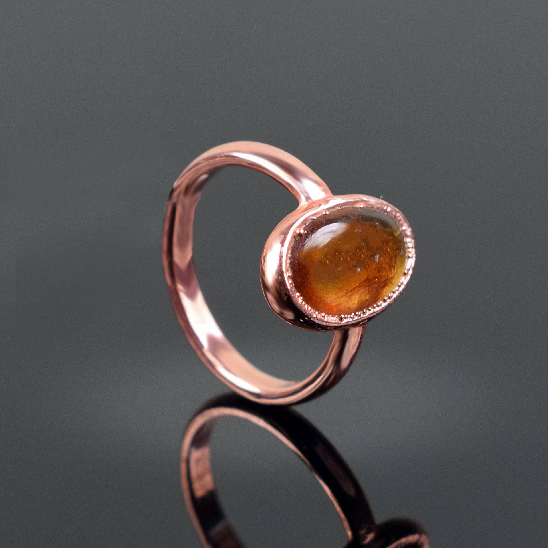 Citrin Edelstein Stapelring Ehering Statement Ring Kupfer Geschenke Für Sie Ringe Frauen Der Boho von GemFormingStudio