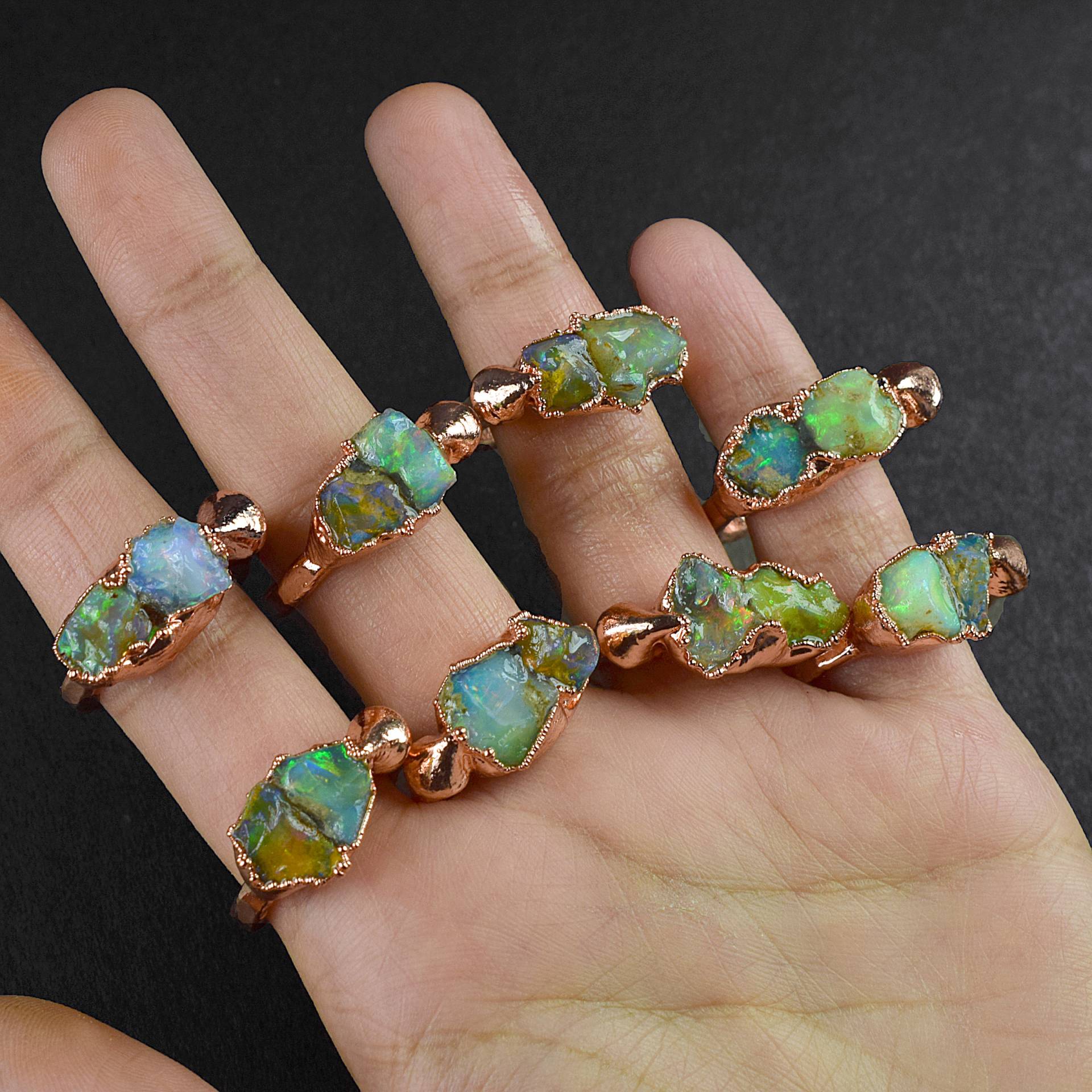 Feueropal Ring | Opal Statement Geschenk Für Sie Frauen Ringe Edelstein Zierlicher Kleiner von GemFormingStudio