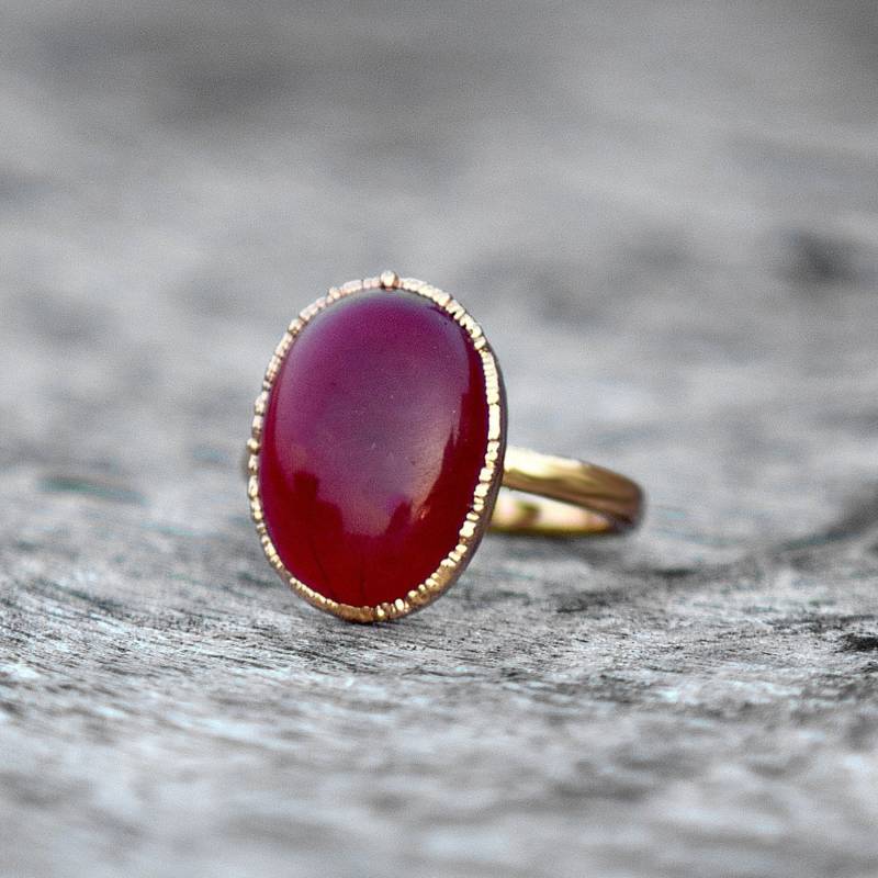 Hydro Onyx Ring | Edelstein Messing Für Sie Frauen Statement Gold Geschenk Einzigartig von GemFormingStudio