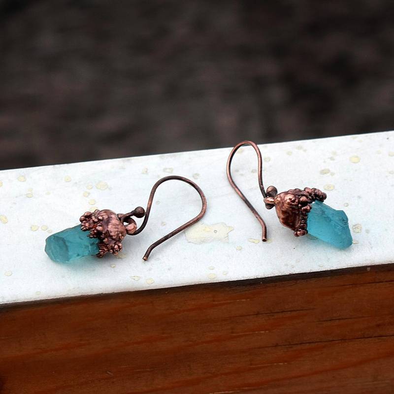 Mondstein Labradorit Ohrring - Citrin & Apatit Kristall Baumeln Tropfen Statement Ohrringe Kleine von GemFormingStudio