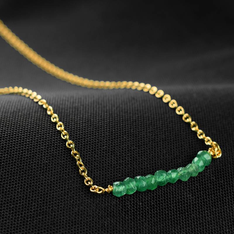 Natürliche Grüne Onyx Edelstein Halskette Winzige Halsketten Kleine Halskettens Zarte Geschenk Für Frauen von GemFormingStudio