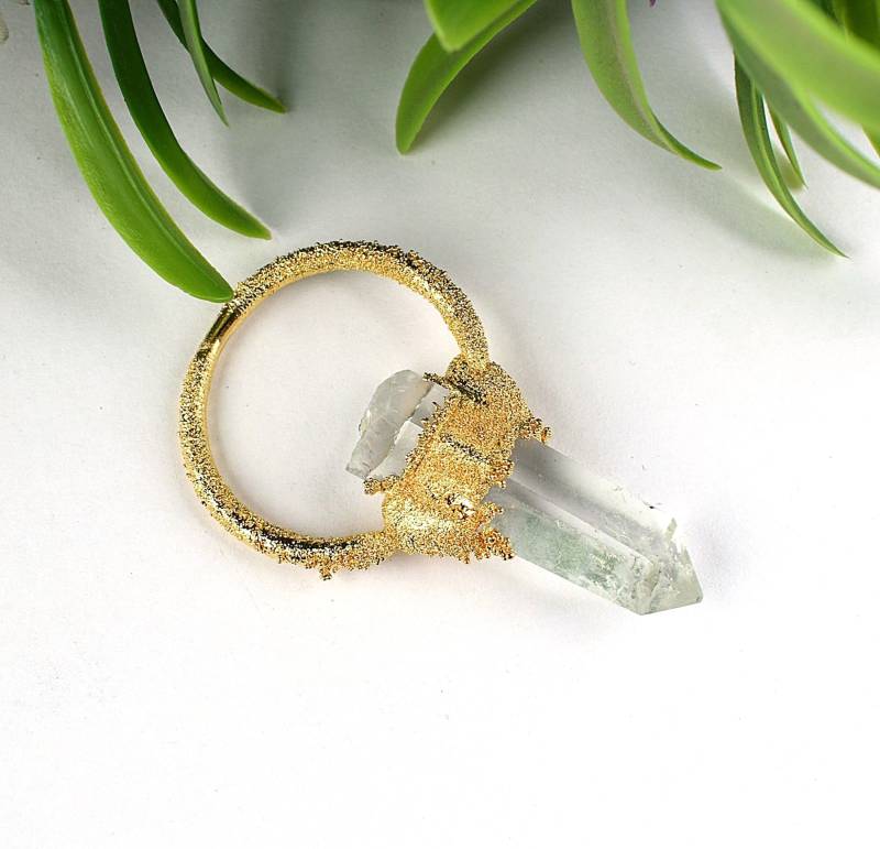 Kristall Quarz Kupfer Anhänger Halskette | Heilstein von GemFormingStudio