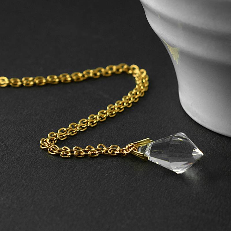 Natürliche Spitze Kristall Anhänger - Edelstein Halskette Tropfen Geschenk Für Mutter Kleine Minimal Schmuck Jahrestag Geschenke von GemFormingStudio