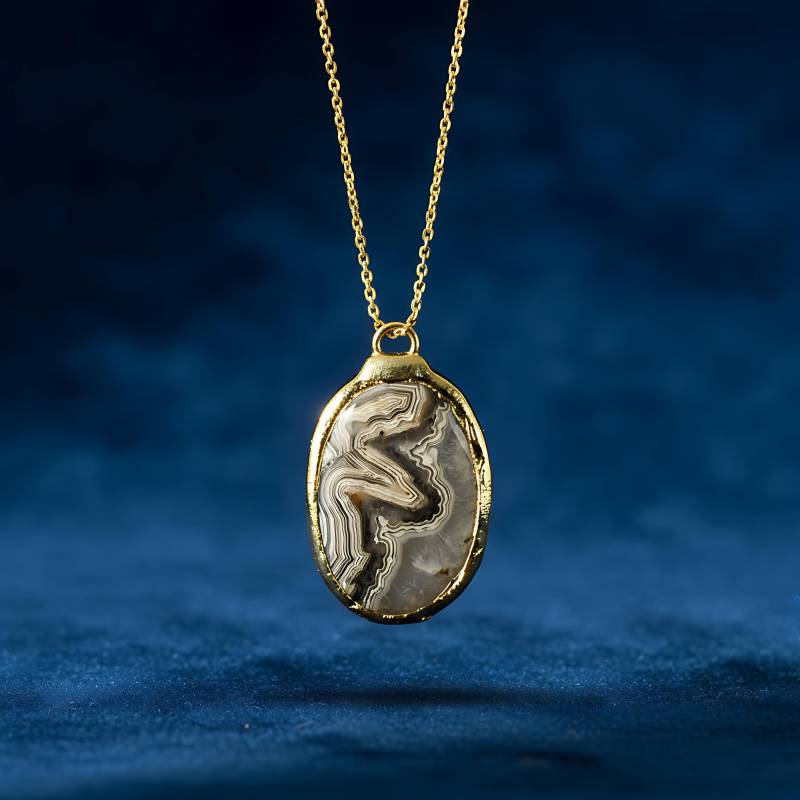 Natürliche Verrückte Spitze Oval Stein Design Anhänger Edelstein Für Frauen ~ Halskette Heilstein Kettenanhänger von GemFormingStudio