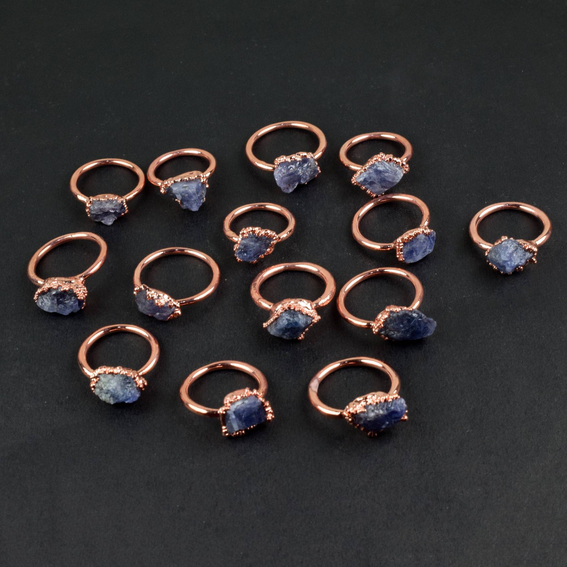 Natürlicher Tansanit Großhandel Ringe Lot Galvanisierter Ring Schmuck Grosshandel Vergoldete 15 Stück von GemFormingStudio