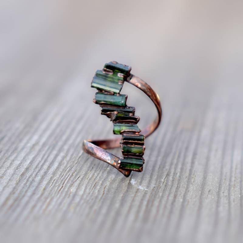 Raw Pearl Sea Gemstone Handmade Ring | Branches Statement Engagement Stackable Rings For Women Tree von GemFormingStudio