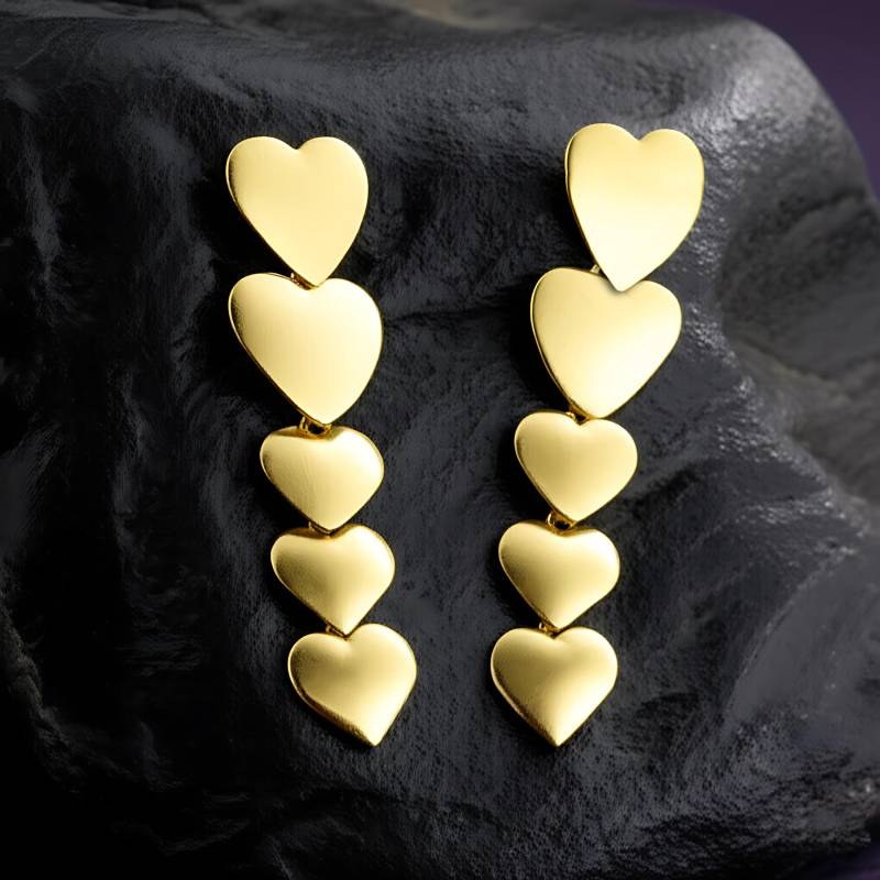 Schöne Herz Design Baumeln Ohrringe Kleine Ohrringen Messing Kupfer Auf von GemFormingStudio