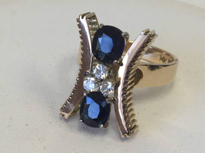 Jahrgang Saphir Und Diamant Gold Ring Jahrgang Saphir Und Diamant Gold Ring von GemGlobe