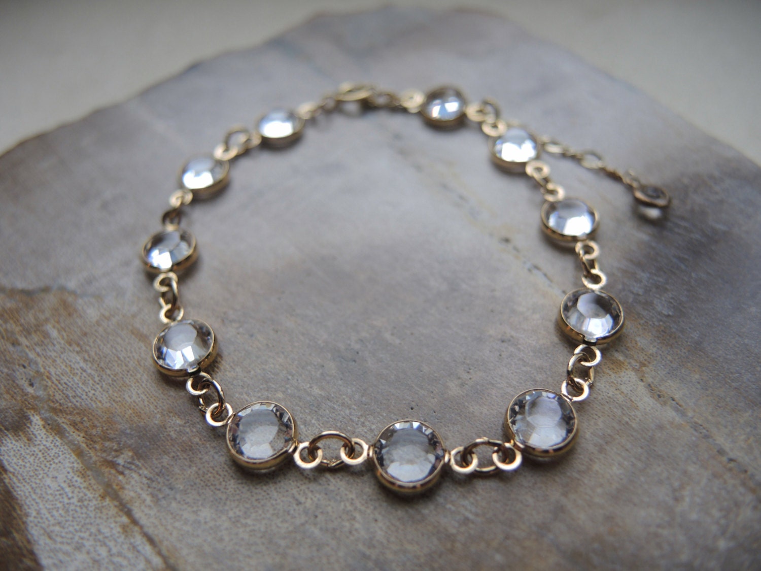 Swarovski Kristall Armband 14K Gold Fill, Crystal Clear Swarovski Kristall Armband 14K Gold Fill, Crystal Clear von GemJewelrybyHWestNY