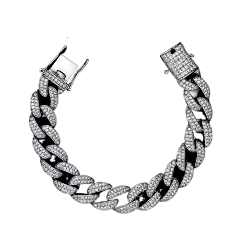 GemKing B0861 Round 1.5mm eight hearts and eight arrows high carbon diamond keel bracelet for women luxury full diamond 16-20cm von GemKing