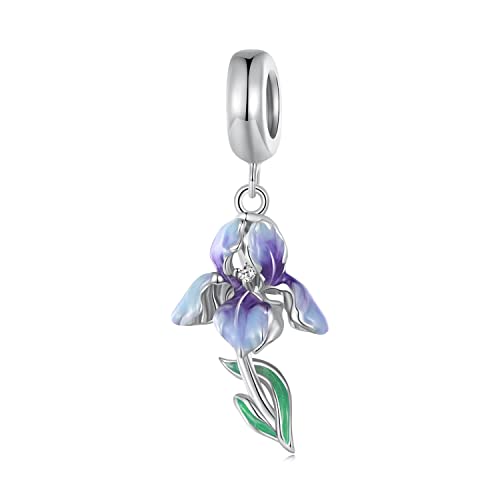 GemKing BSC815 iris flower beads S925 Sterling Silver Charm von GemKing