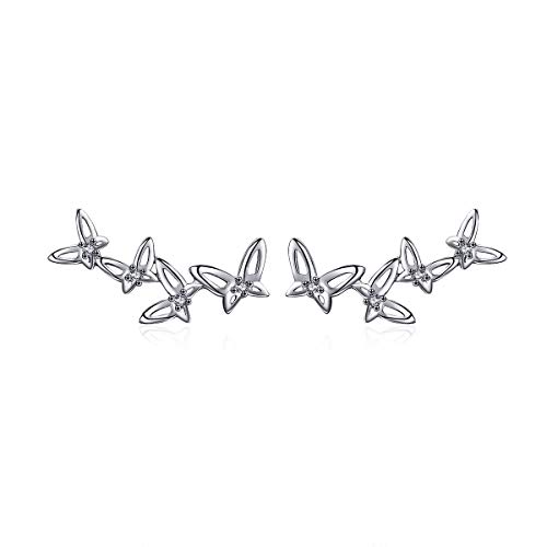 GemKing BSE056 Dancing Butterfly S925 Sterling Silver Earring von GemKing