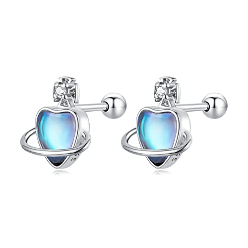 GemKing BSE673 Love Planet Stud Earrings S925 Sterling Silver Earring von GemKing