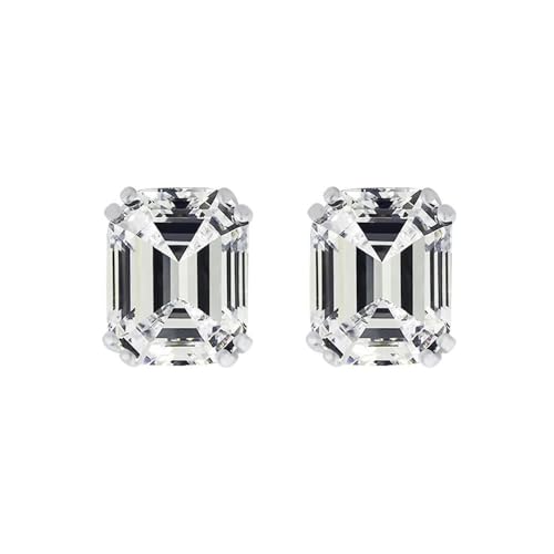 GemKing E0121 Beads 4ct Aspen cut rectangular pagoda 8 * 10 high carbon diamond 925 silver white G color earrings for women von GemKing