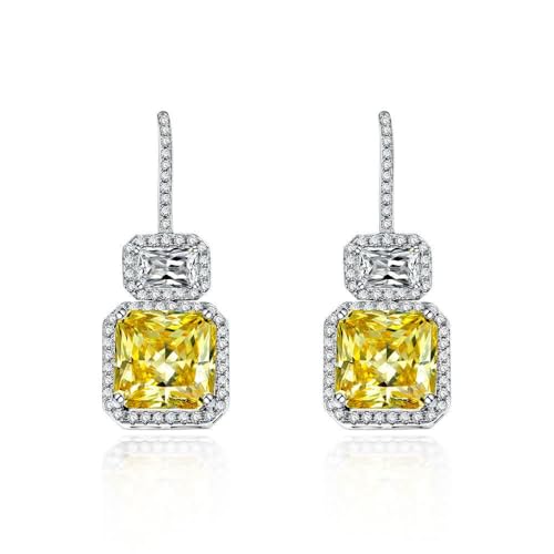 GemKing E0148 925 silver 5 carat square chamfered 10 * 10 high carbon diamond earrings for women full of diamonds von GemKing