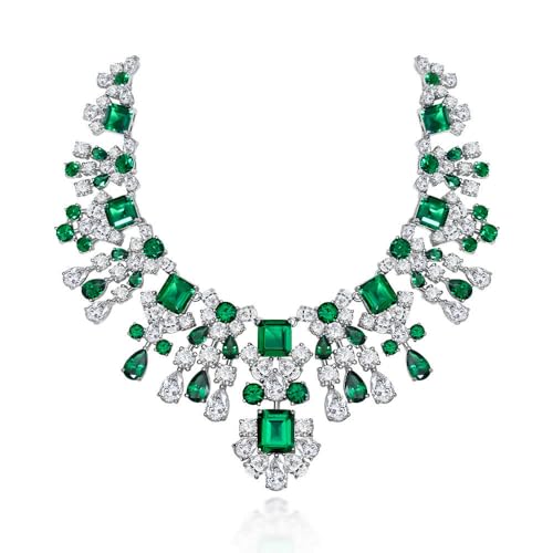 GemKing E0391 925 silver fashion luxury symmetrical sunflower geometric 8.5ct high carbon diamond necklace for women von GemKing