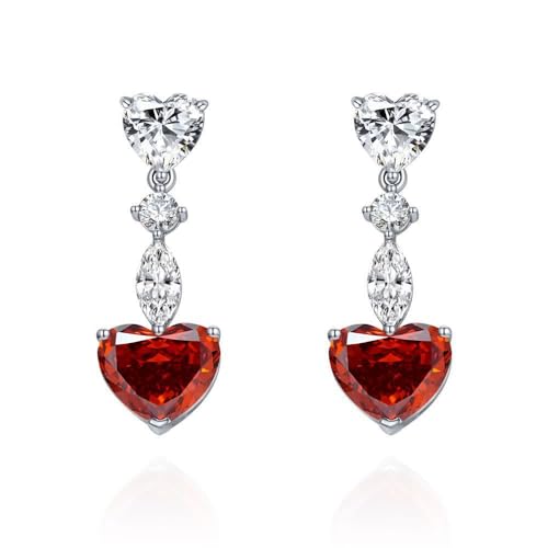 GemKing E1674 925 silver 5 carat emerald green high carbon diamond earrings 10 * 12 heart shaped fairy earrings for women von GemKing