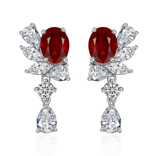 GemKing E2450 Summer 2ct egg-shaped 7 * 9 sterling silver earrings luxury wing earrings for women von GemKing