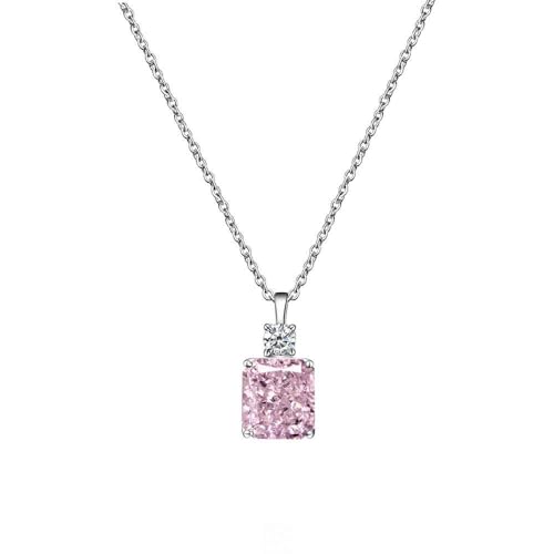 GemKing P0857 925 silver 8.5ct high carbon diamond pendant 9 * 10 ice flower cut versatile necklace for women 40+3 von GemKing