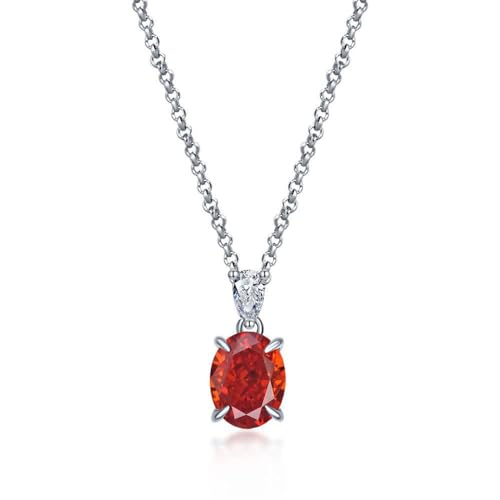 GemKing P2041 4.35 carat pendant for women 925 silver ice flower cut oval 7 * 9 high carbon diamond necklace 40+3 von GemKing