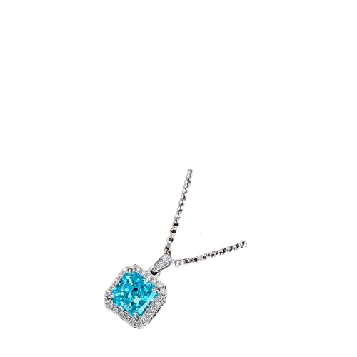 GemKing P2047 925 silver 3.75ct full diamond necklace set with 7 * 7 high carbon diamond necklace 40+3 von GemKing
