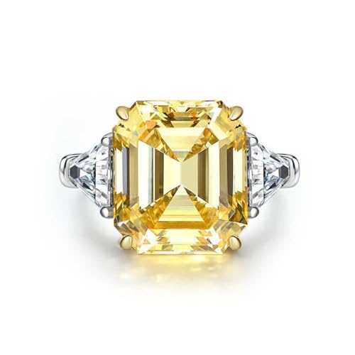 GemKing R0311 s925 silver 12ct rectangular chamfer 14 * 16 high carbon diamond ring, elegant female diamond ring von GemKing