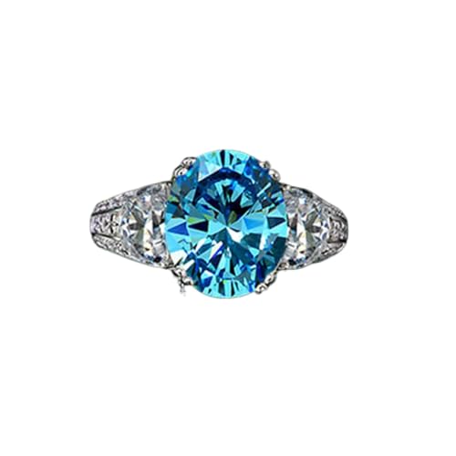 GemKing R0316 3.5 carat oval sapphire ring for women S925 silver simple versatile diamond ring ring von GemKing