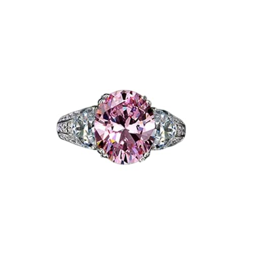 GemKing R0316 3.5 carat oval sapphire ring for women S925 silver simple versatile diamond ring ring von GemKing